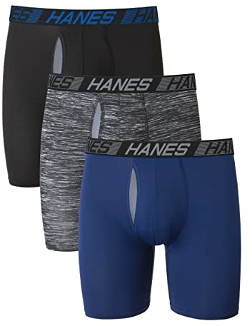 Hanes Men's X-temp Total Support Pouch Boxer Brief Underwear, Anti-chafing, Moisture-wicking Underwear, Multi-pack Boxer Briefs (pack of 3)