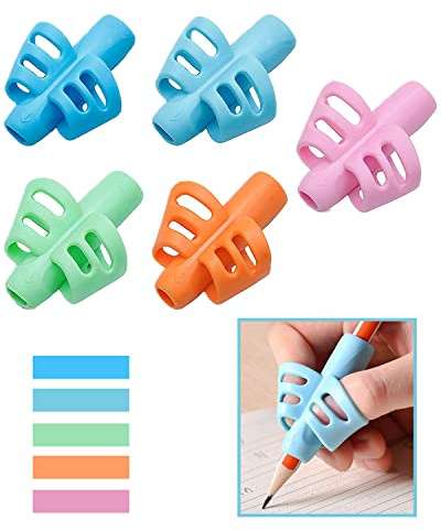 guide doigt, PoignéEs De Crayon 5 PièCes, Porte-Stylo D'éCriture Pour Enfants, PoignéEs De Crayon En Silicone Coloré, Outils De Correction De Posture Pour Que Les éTudiants éCrivent Et S'EntraîNent