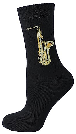 Musikboutique Musik-Socken mit eigenwebtem Saxophon, 1 Paar (DE/NL/SE/PL, Numerisch, 43, 45, Regular, Regular)
