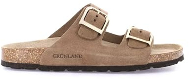 Grunland SARA CB2631 tortora ciabatte donna anatomiche pelle fibbie birk re-soft 37