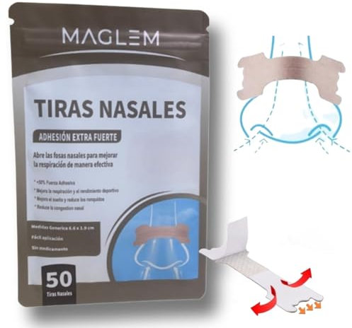 Haslom® Nasenpflaster, 50er Pack Premium Nasenstrips, Verbessert die Atmung und Sauerstoffversorgung, gegen Schnarchen, Starker Halt für Sport und Schlaf, Nasal Strips (Performance)