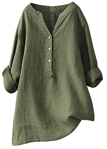 Chemisiers et Blouses Femme Longue Chemise Lin Grande Taille Blouse en Chic élégant a Rayures Coton Chemisier Blanche Tee Shirt Manche t-Shirts à Manches Longues Tshirt Top Elegant ete t-Shirt