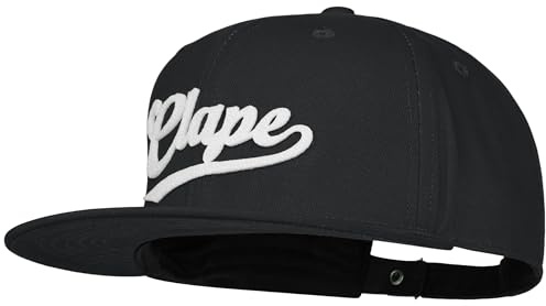 CLAPE Casquette Snapback Homme Femme Casquette de Baseball Bord Plat Coton Chapeau de Sport Réglable Trucker Cap Unisex Hip Hop Noir Black BSAP2568