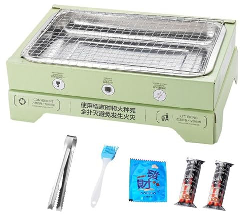 Werwing Set barbecue portatile pieghevole – braciere compatto per campeggio e picnic, con borsa per il trasporto, cucina all'aperto (80 pezzi di carbone)