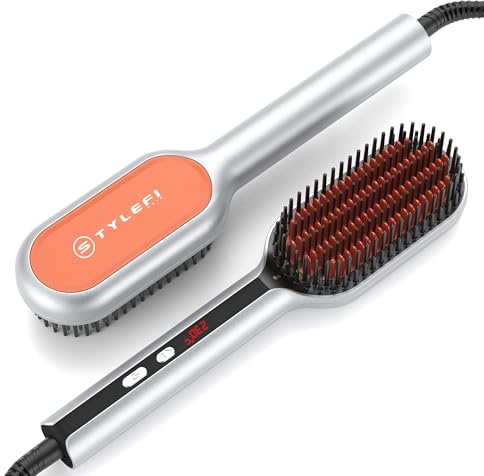 Brosse Chauffante Lissante, Brosse Lissante pour Cheveux, Brosse Chauffante MCH, Brosse Lissante Cheveux Crepus 120-230 ℃, Hair Straightener Brush Anti Brûlure