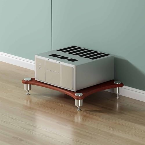 Red Walnut AV Media Stand compatto Audio Rack & Amplificatore Mensola in legno Stereo Cabinet per sistemi di intrattenimento domestico (60 x 48 x 10 cm) elegante e funzionale soluzione di