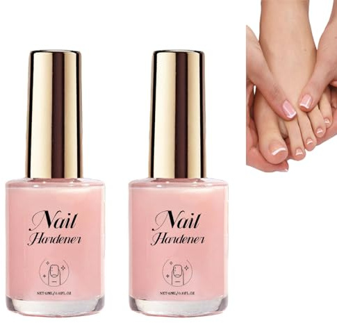 Durcisseur d'ongles - Vernis hydratant et raffermissant doux pour des ongles plus durs et brillants, réduisant la casse, plus lisses et plus résilients. Doux, à absorption rapide, léger (2PCS)
