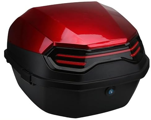 Baúl Superior Grande para Motocicleta Con Cerradura de 39 x 39 x 29 cm: Baúl General para Casco y Equipaje para Motocicletas y Patinetes Eléctricos. Alto Brillo, Amplio Espacio de Almacenamiento.