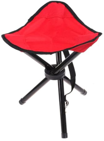 UKCOCO Tabouret Tripode Pliable Portable pour Camping et Randonnée, Tissu Oxford Résistant et Tube en Acier, Capacité 100kg, Siège Léger et Robuste pour Extérieur