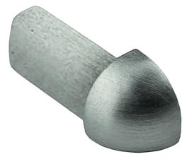 Viertelkreis Edelstahlschiene Fliesenprofil Fliesenschiene Edelstahl V2A L250cm 10mm Ausseneck gebürstet