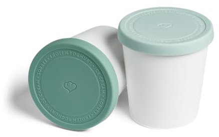 SPRINGLANE lot de 2 récipients à glace 1L, récipients de conservation pour glaces, sans BPA en qualité alimentaire (Menthe, 2 pièces)