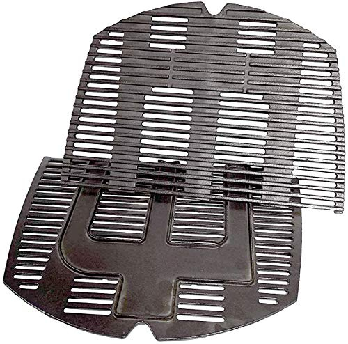 Votenli C764F(2-Pack) 25 x 17.8 inches Cast Iron Cooking Grid Grates Replacement for Weber 7646 Q300 Series, Q320, Q3000 Series, Q3200, 586002, 57060001, 404341 Grill Models