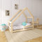 Need Sleep Hausbett Kinder Kinderbett 70x140 Bodentief mit Rausfallschutz Lattenrost Kleinkind Bodenbett Haus ab 2 Jahre Montessori Bett aus Holz Mädchen Junge Asymmetrisch