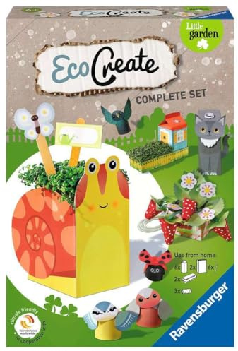 Ravensburger - EcoCreate Midi, Little Garden, Gioco Creativo e Bricolage Upcycling, Set Fai-Da-Te per Bambini, Età 6+ Anni