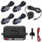MOCNT Kit de Sensor de Aparcamiento Coche 4 Sensores de Aparcamiento Sistema Radar Inverso Traseros Sensores de Estacionamiento Marcha Atrás Alarma de Sonido Gris
