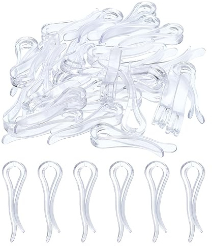 QUARKZMAN 150pz Durevole Plastica Alligatore Clip, 1,5 Trasparente Forma U Camicia Clip Molletta per Piegatura Cravatte, Pantaloni, Calzini, Coperchio