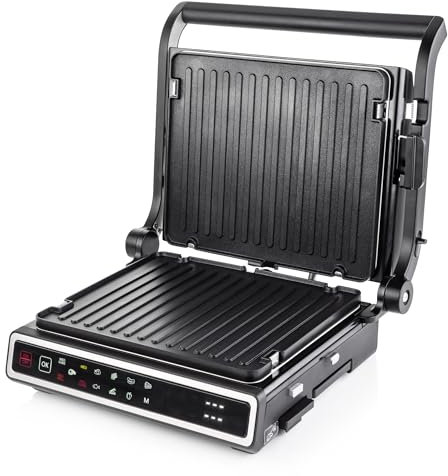 Vitinni Electric Grill, 12 Pre-set Functions, Griddle, Panini Press Grill, Toastie Maker, Sandwich Toaster, Dual Control, Includes Temperature Probe