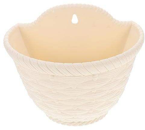 Mipcase Cesto Pianta Sospeso da Muro in Plastica Color Beige, Decorazioni Giardino Salvaspazio, Adatto a Contenitore per Piante e Fiori
