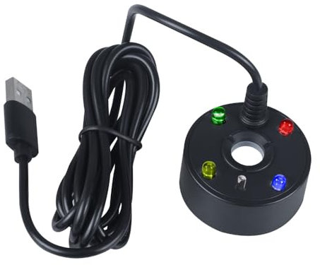 BDKMMS Ultrasonic Mist Maker, Pond Fogger with 4 LED Light 5V USB Mini Fish Bowl Mist for Fountain, Rockery, Pond