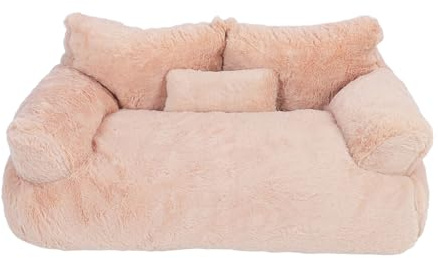 Bäddsoffa för husdjur, husdjursbäddsoffa avtagbar tvättbar, mjuk bekväm plysch kattsoffa med halkfri botten, för katter hundar (XL)