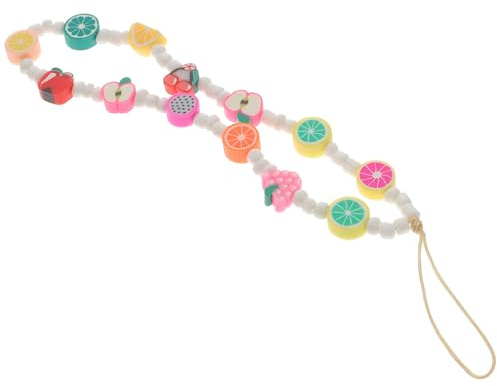 OSALADI Colgante para Teléfono Móvil Cuentas de Frutas, Correa de Muñeca Bohemia, Decoración Antipérdida Versátil para Celular y Llavero, Cuerda Decorativa Ligera y Multifunción