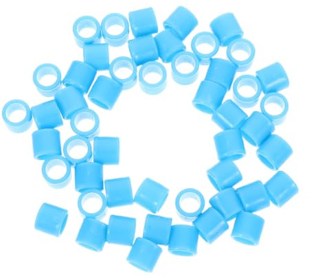 Hoement Anneaux de Pattes D'oiseau pour Identification, 8mm, 50 Pièces | Plastique Bleu, Fermeture Complète et Ajustement Sûr, pour Petits Oiseaux et Cailles