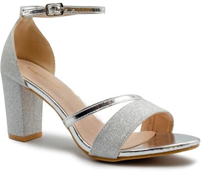 Fashion Thirsty New Womens Ladies Low Block Heel Diamante Sandals Wedding Party Prom Black Size