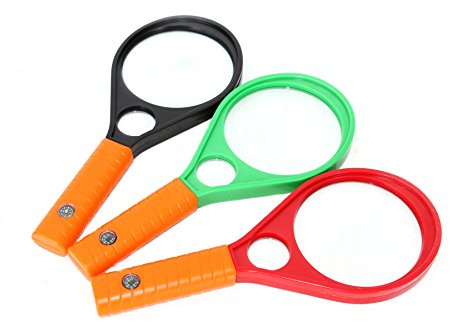 Large Childrens Magnifier Magnifying Glass with Compass in Handle