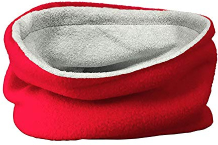 TOSKATOK® Barn pojkar flickor varm vinter vändbar mjuk fleece halsvärmare halsduk, Röd/ljusgrå, one size