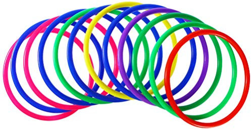 TOYANDONA 20 Stück Ringwurf Spiel Farbige Wurfringe Spielzeug Kunststoff Kreis Ringe für Kinder Erwachsene (Zufällige Farbe)