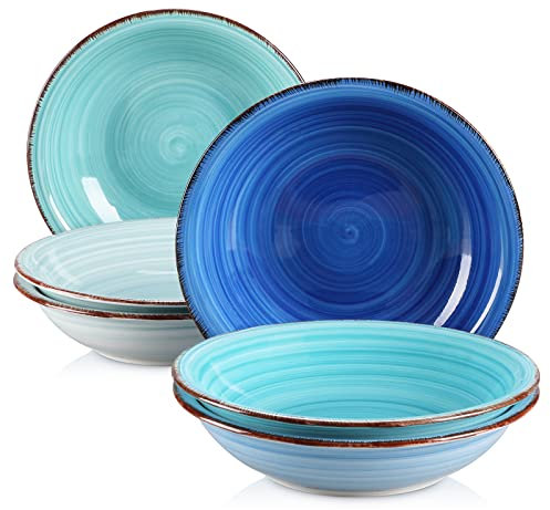 vancasso Suppenteller Steinzeug, BONITA 6-teiliges Tellerset, Ø 21,3 cm Tiefteller Kombiservice, 550ml