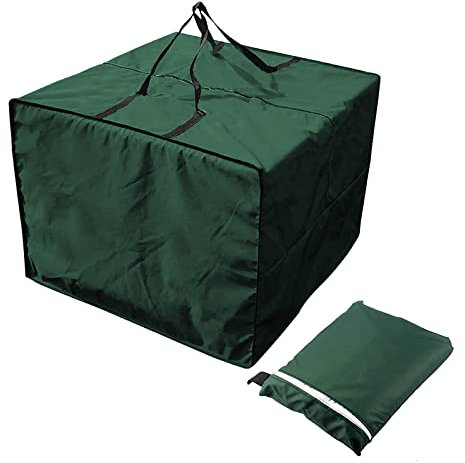 Bolsa de Almacenamiento para Muebles de jardín, Bolsa de Almacenamiento Cuadrada para Cojines de jardín, Resistente al Agua, Tela Oxford 210D con Asas, Bolsa de Transporte 81 x 81 x 61 cm (Verde)