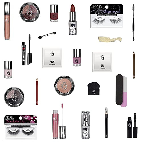Kosmetikset, Make up- Schminke- und Geschenkbox m. 20 Beautyprodukten (Lidschatten, Rouge, Lippenstift, Nagellack u.v.m) von SHOPPING QUEEN + 2 x Wimpern von ARDELL- Limitierte Edition