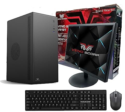 Veno Scorp desktop PC Computer Bundle Intel i7-2600 Quad Core 16GB RAM 240GB SSD + 1TB HDD WiFi Windows 11 Desktop PC 19 Monitor with VenoScorp V200 Computer (Renewed)