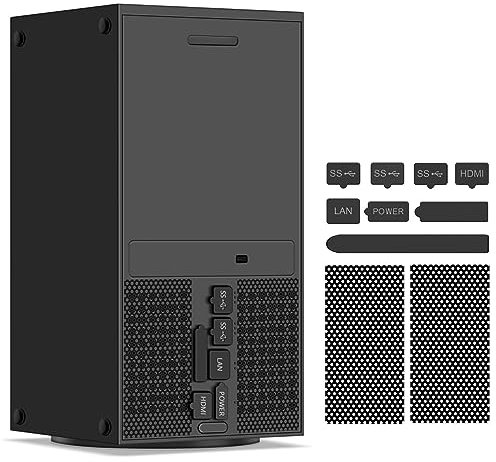 TNP Housse Anti-Poussière pour Xbox Series X - Kit de Filtre avec Filets de Protection et Bouchon Jack en Silicone - Ensemble de Protection Contre les Rayures - Cache-Ports