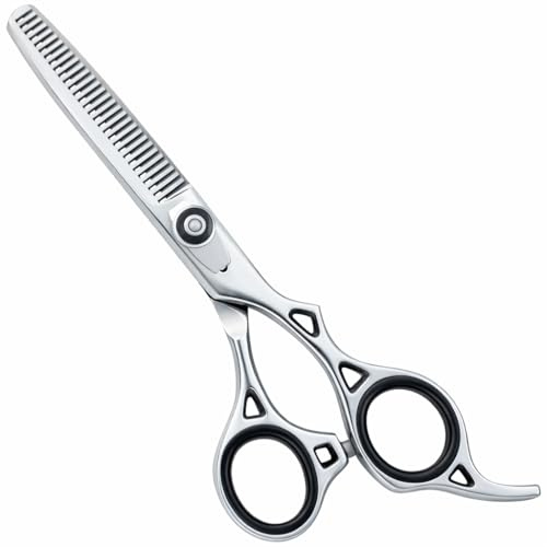 Sandbros Professional Hairdressing Thinning Shears Stainless Steel Scissors for Barbers Hair Cutting, Salon, Children, Men & Women (Silver, 17cm)