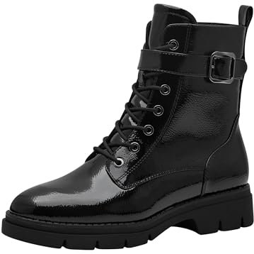 Tamaris Damen Stiefelette Vegan; BLACK PATENT, EU 40