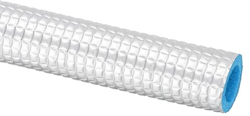PATIKIL 6.6Ft Tubes en Mousse d'Isolation pour Tuyaux, 16mm ID 24mm OD Enveloppe de Couverture de Tube en Mousse de Conservation de Chaleur avec du Papier d'Aluminium, Argent Bleu