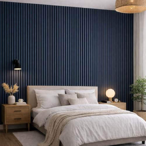 Jobu Acoustic Wall Panels in Maize Blue with Black Backing, 240cm x 60cm