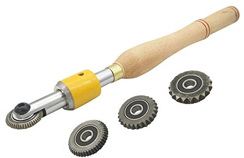 CLLBANT Ensemble de Ciseaux à Bois pour Sculpture sur Bois, Outil de Tournage de Texture avec 4 têtes de Rechange, système de texturation et de Spirale de Filetage, Outils de Travail du Bois,