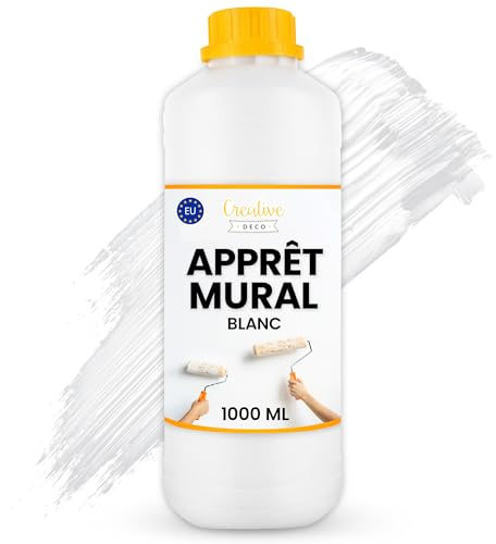 Creative Deco Grundierung Wand Innen 1L Weiß | Haftgrund Für Wände & Decken | Bessere Farbhaftung, Einfache Anwendung, Fleckenschutz, Schnelltrocknend | Tiefengrund Lösemittelfrei Ergiebigkeit ca. 5m²