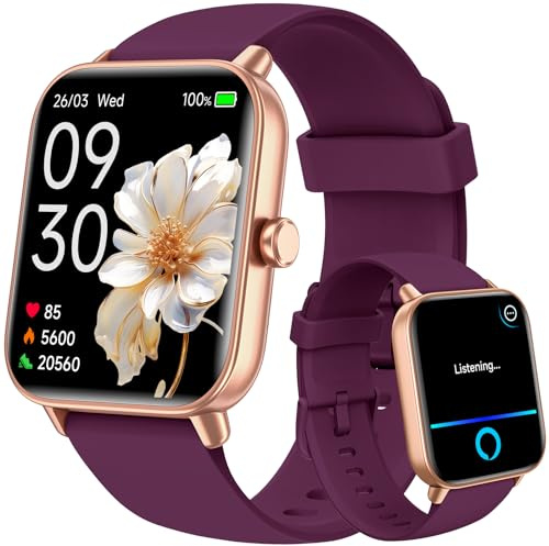 Smart Watches für Damen - Annehmen/Tätigen von Anrufen, Alexa Built-in, 4.6 cm HD Damen Smartwatch mit Herzfrequenz/SpO2/Schlafmonitor, IP68 Wasserdicht, Fitnessuhr für iPhone/Samsung/Android, 100+