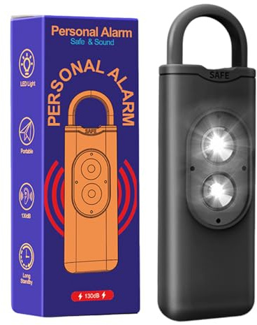Alarme personnelle sécurisée | Dispositif de sécurité portable avec avertissement de 135 dB | Sirène d'alarme personnalisée avec lumière clignotante pour , garçons, filles, petite amie, épouse