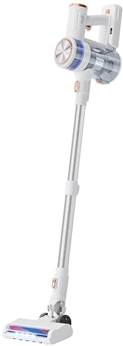 Adler Aspiradora inalámbrica y sin bolsa | Aspiradora con mango con fuerte potencia de 25 kPa | Filtro HEPA 13 para alérgicos | Pantalla LED, soporte de pared y accesorios para suelos duros, alfombras