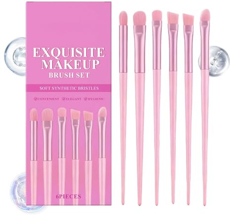 Juego De Brochas Para Maquillaje | 6 Piezas Cerdas Aplicador,Set De Pinceles De Sombras De Ojos,Para Polvos Cremas Y Difuminado Uso En Hogar Celebraciones Y Eventos