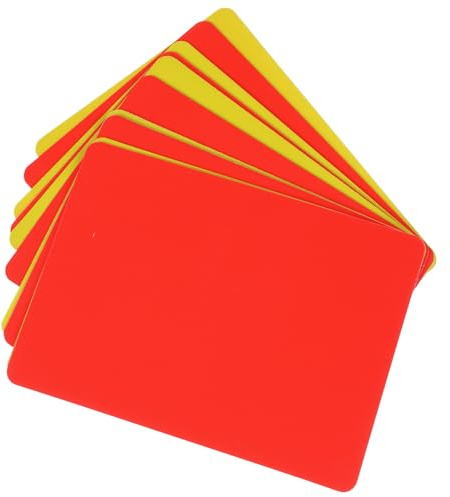 Homoyoyo Lot de 10 Set de Cartes D'arbitre de Football en PVC Rigide, 5 Cartons Jaunes et 5 Rouges, Légères et Portables pour Arbitrage Sportif Professionnel, Accessoire Standard