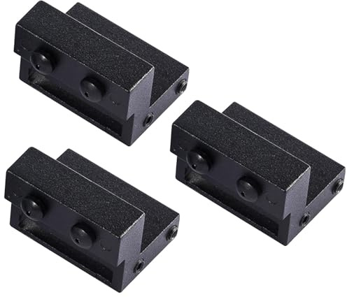 YARNOW Butée de Porte Coulissante en Acier au Carbone Noir, Lot de 3 Pièces, Résistante la Corrosion et Antirouille, pour Portes de Grange sur Rail Plat