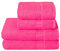 GLAMBURG Ultra Soft 4er-Pack Handtuch-Set, Baumwolle, enthält 2 übergroße Badetücher 70 x 140 cm, 2 Handtücher 50 x 90 cm, für den täglichen Gebrauch, kompakt und leicht — Heiße Rosa