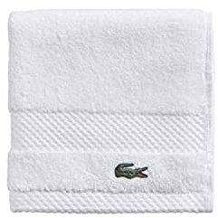 Lacoste Heritage Supima Waschlappen, Baumwolle, 33 x 33 cm, Weiß
