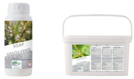 SOAP SAPONE MOLLE 500 ml + COVER Si POLVERE DI ROCCIA VULCANICA kg 1. ASCIUGANTE detergente su ORGANISMI parassiti, su melata e fumaggine. Professionale.100% Biologico e Naturale